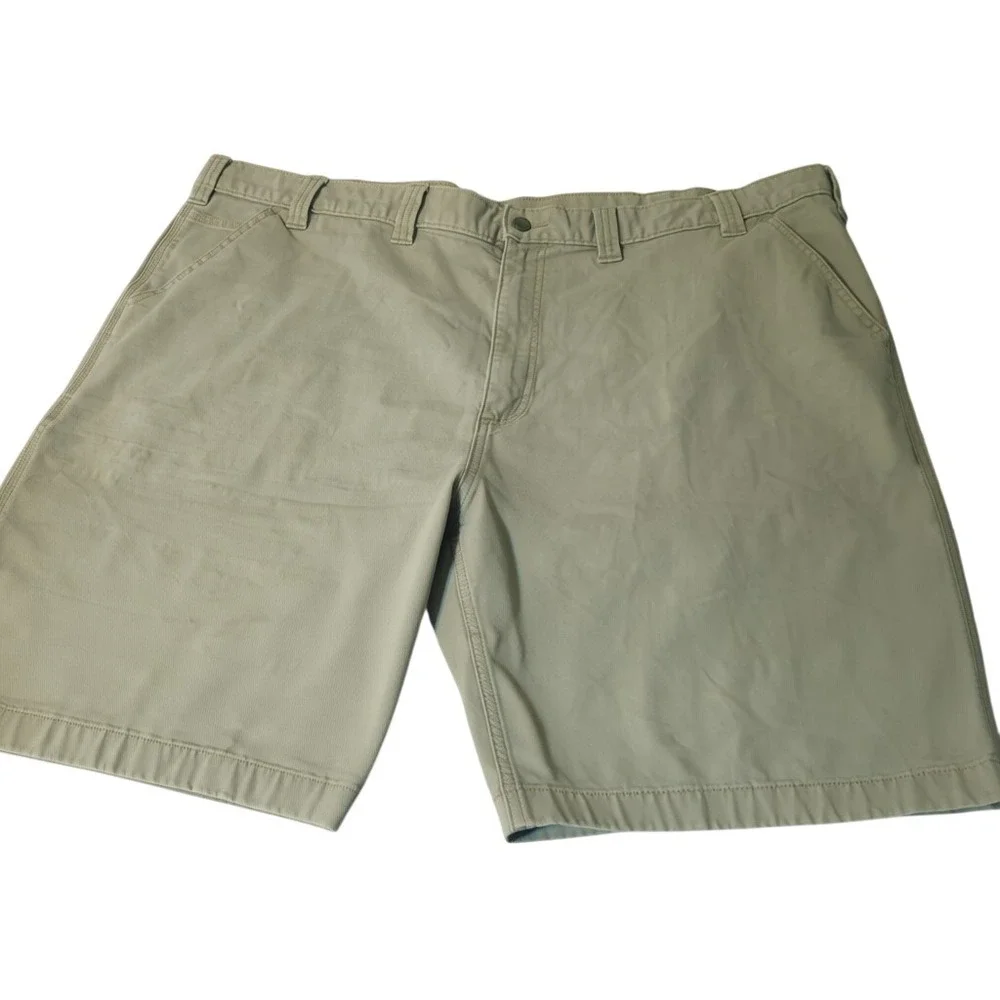 Carhartt Work Shorts Mens 50 Tan Rugged Flex Relaxed Fit Canvas BS2514-M